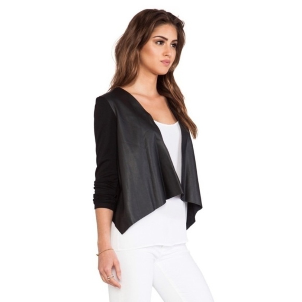 Velvet by Graham & Spencer Ponte and Faux Leather Jacket S NWOT